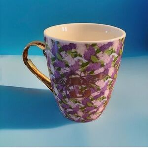 BRIDGERTON NWT Izzy & liv ceramic floral bee mug -11oz